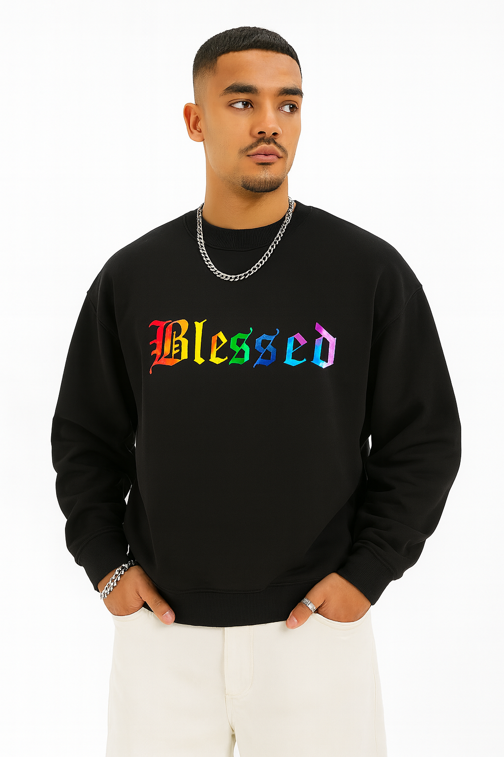 400 GSM RAINBOW VINYL PRINTED SWEATSHIRT