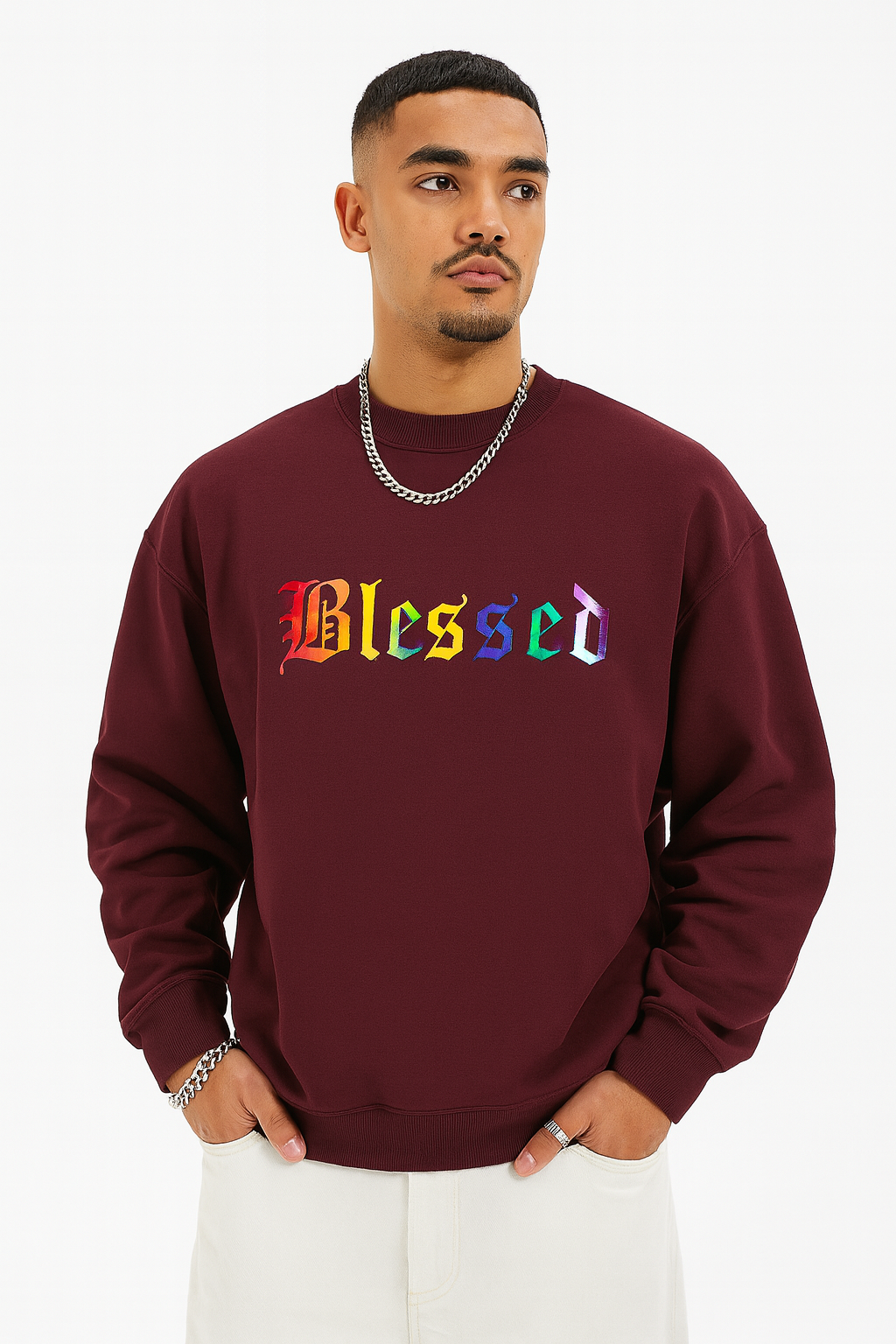 400 GSM RAINBOW VINYL PRINTED SWEATSHIRT