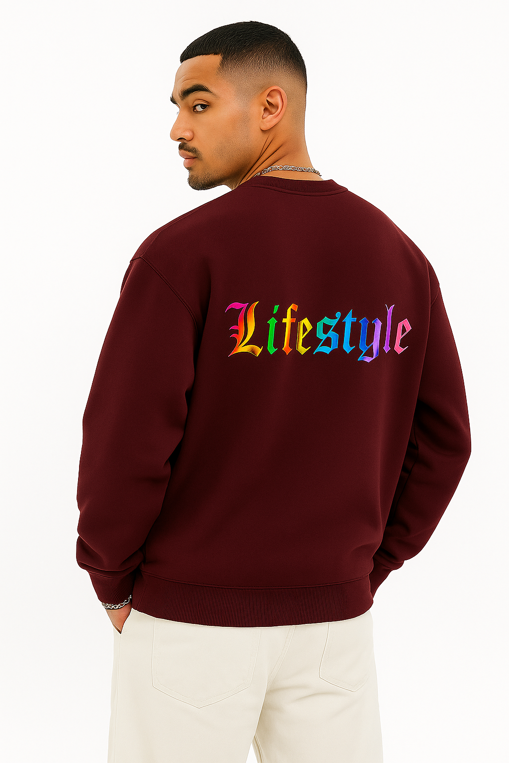 400 GSM RAINBOW VINYL PRINTED SWEATSHIRT